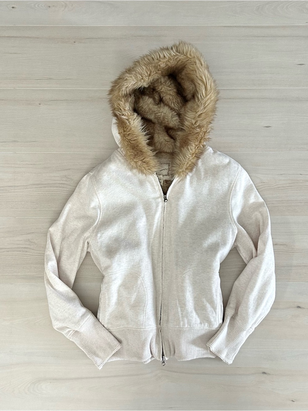 y2k kenji double zip fur hood zip up
